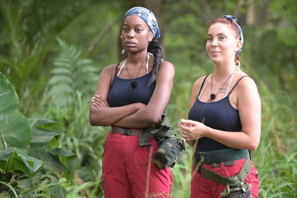 Dschungelcamp 2022 Tag 6 - Linda Nobat und Tara Tabitha vor der Dschungelprüfung